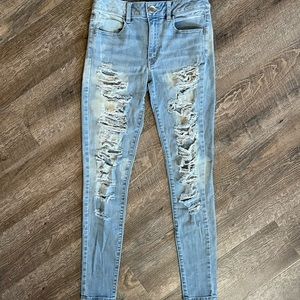 American Eagle high-rise distressed jeggings